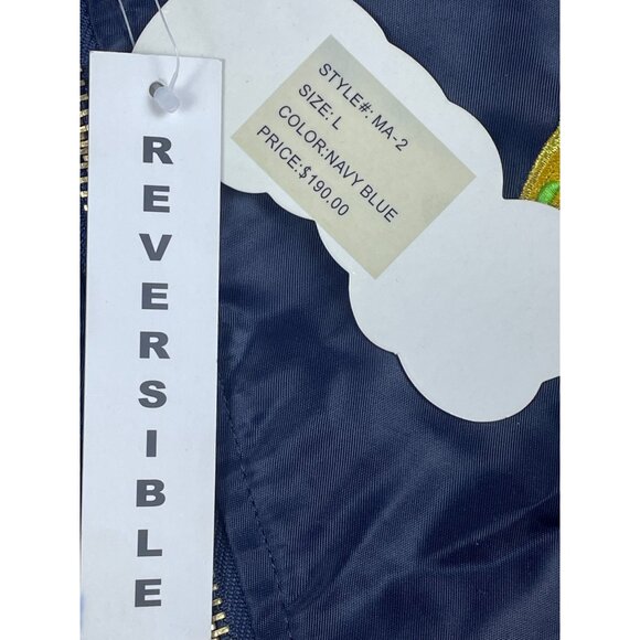 Men's Mao’s Eagle Blue and Orange Bomber Jacket Sz L - NWT - Picture 5 of 14